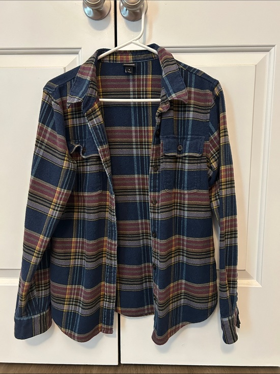 Patagonia Tops - Patagonia Navy, Maroon & Mustard Flannel Button-Up Shirt